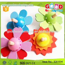Milk Promotion Toys Flower Spinning Top Wooden Toy for kids